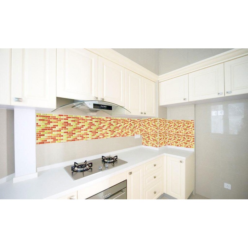 Crystiles Peel and Stick DIY backsplash Tile Stick-on Vinyl Wall
