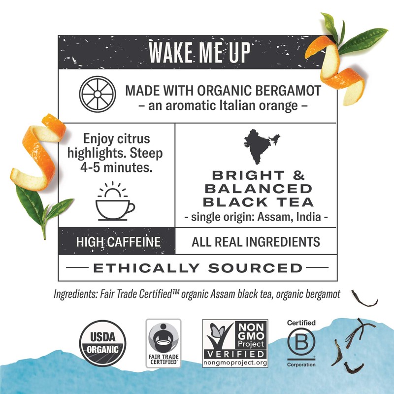 Numi Organic Tea Aged Earl Grey, 18 Count Box of