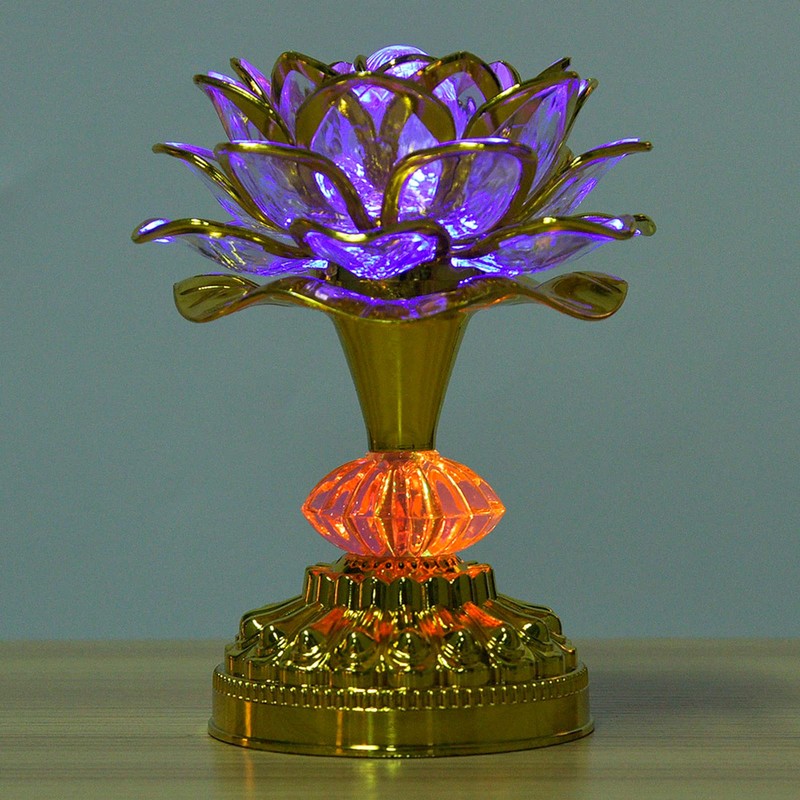Dharma Set Buddhism Singing Buddha Lotus Lamp for Buddhist Music