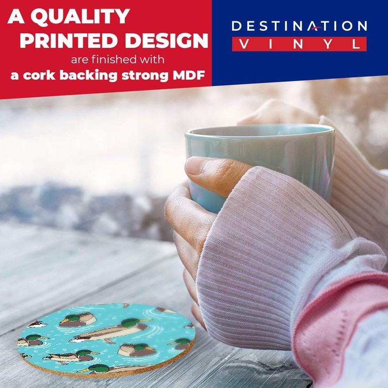 Destination Vinyl ltd 2 x MDF Glossy Top Coasters Round