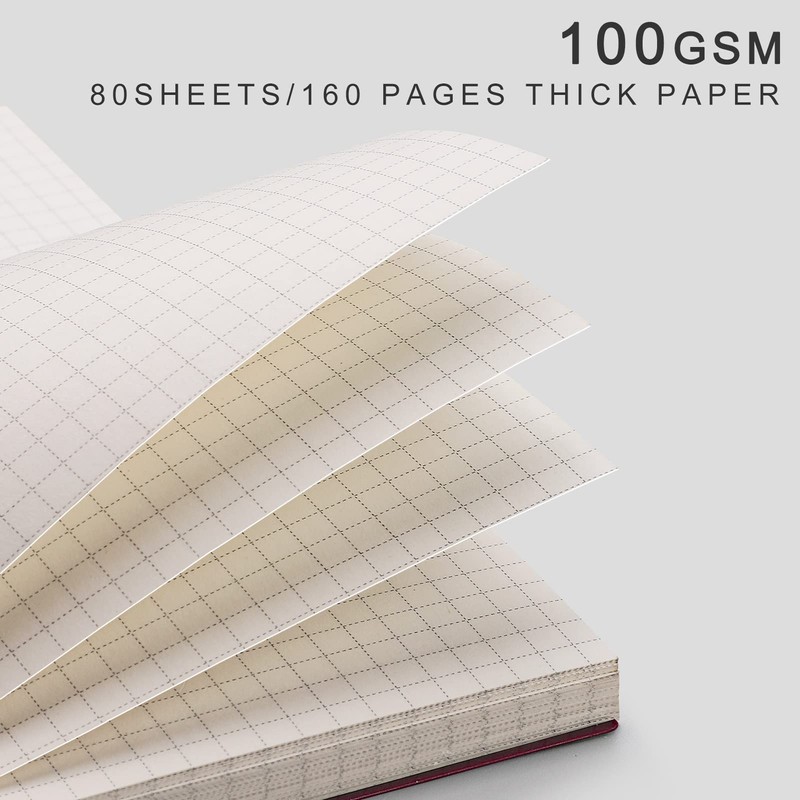 EMSHOI Graph Paper Spiral Notebook 7.48" x 10.15" - B5