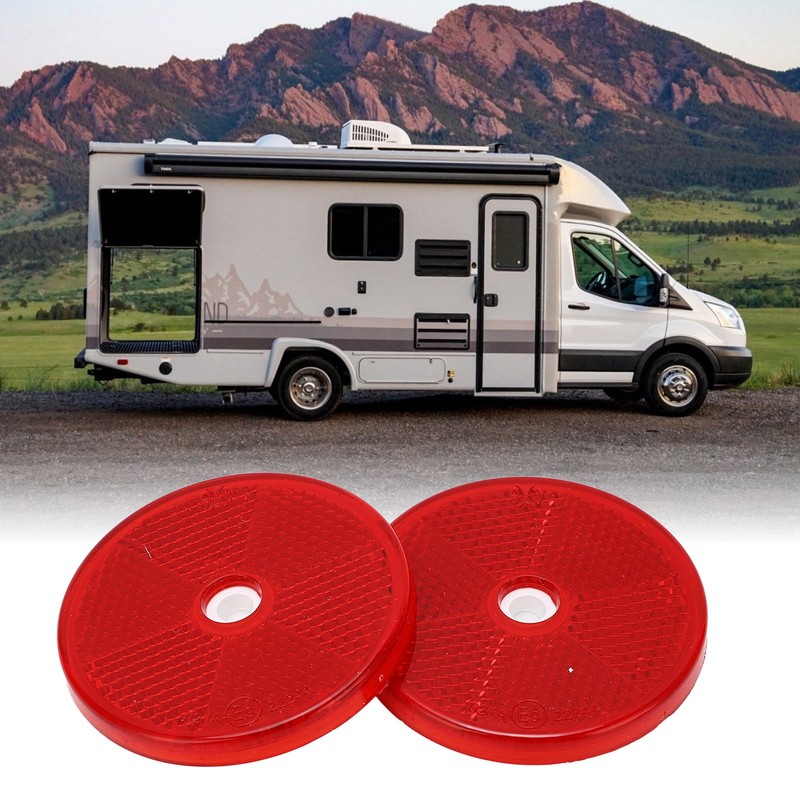 12PCs Round Reflector Red Reflective Sticker Waterproof Signal Warning for