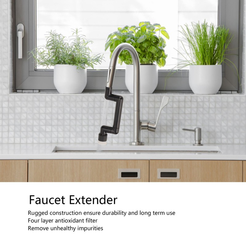 Faucet Extender Bathroom Kitchen Sink Attachment Robotic Arm Swivel Aerator