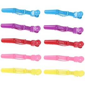 Pinzas de Peluquería para Seccionar 10 Piezas de Plástico Diseño Ligero y Resistente, Apertura Fácil, Uso en Perm y Hogar Diy, Estilo Único, sin Marcas Cabello Color Aleatorio