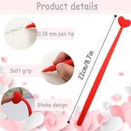 8Pcs Cute Gel Black Ink Pens, Heart-Shaped Ballpoint Pens, kawaii School Stationery Office Supplies, Women Lovers Wedding Bridal Gifts, Birthday Party Favor Gifts