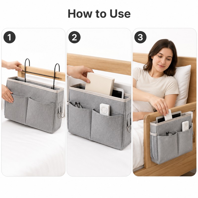 Bedside Hanging Storage Rack for Dorm & Bedroom - Space-Saving