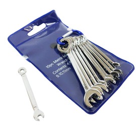 SIEG Mini Combination Wrench Set, Thin and Lightweight, 0.2 - 0.4 inches (4 - 11 mm), 10 Pairs