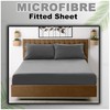 VELVETIO Easy Care Plain Charcoal Fitted Sheet, Soft Breathable 100%
