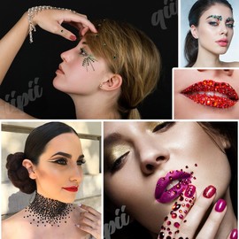 qiipii 28 Types Green Jelly Resin Rhinestones w B7000 Jewelry Glue for Bedazzling Crafting 3-6mm Flatback Colorful Stones Gems Diamonds for Face Eyes Makeup DIY Crafts Tumblers Bottles Clothes Shoes