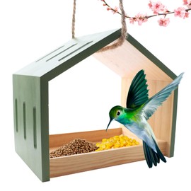 Wooden Bird Feeder, Sturdy & Easy-to-Install BirdFeeders, Practical Wooden Bird Feeders for Outside Wild Perfect for Nature Enthusiasts and Backyard BirdLovers