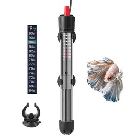 HITOP HP-608 Submersible Aquarium Heater 100W 200W 300W With Thermometer and Extra Sucker Cup (100W)