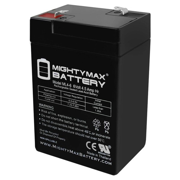 6V 4.5AH SLA Battery Replacement for Enduring CB-4.5-6