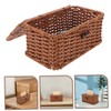 GLEAVI Handwoven Plastic Tissue Box Cover Rectangular Fake Rattan Tissue
