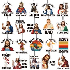 Swiffen 20 Pack Jesus I Saw That Air Fresheners Funny Car Hanging Air Fresheners for Rearview Mirror Scented Hanging Accessories for Men Woman New Drivers