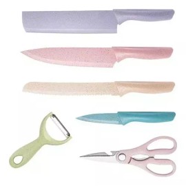 RIVERSOFY Juego De 6 Cuchillos Cocina Profesionales Acero Inoxidable