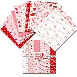 Happy Valentine's Day Love theme Scrapbook, DIY Album Scrapbook Paper, Hand Account, Greeting Card Making Background Paper Craft Supplies Painting Decoration Travel Diary Paper 6"x6"