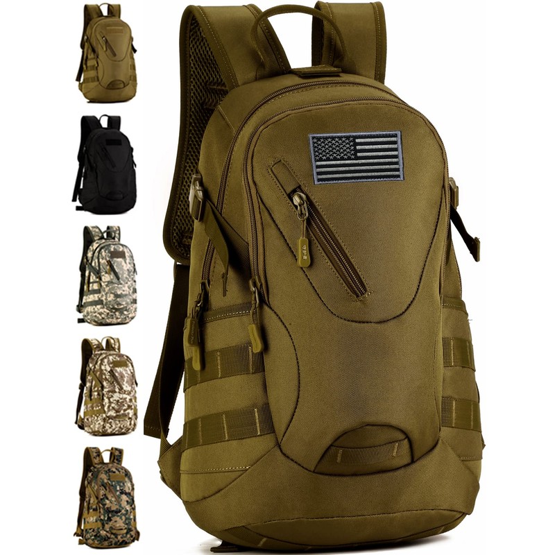 Protector Plus 20L Military Backpack Molle System Tactical Rucksack Black,