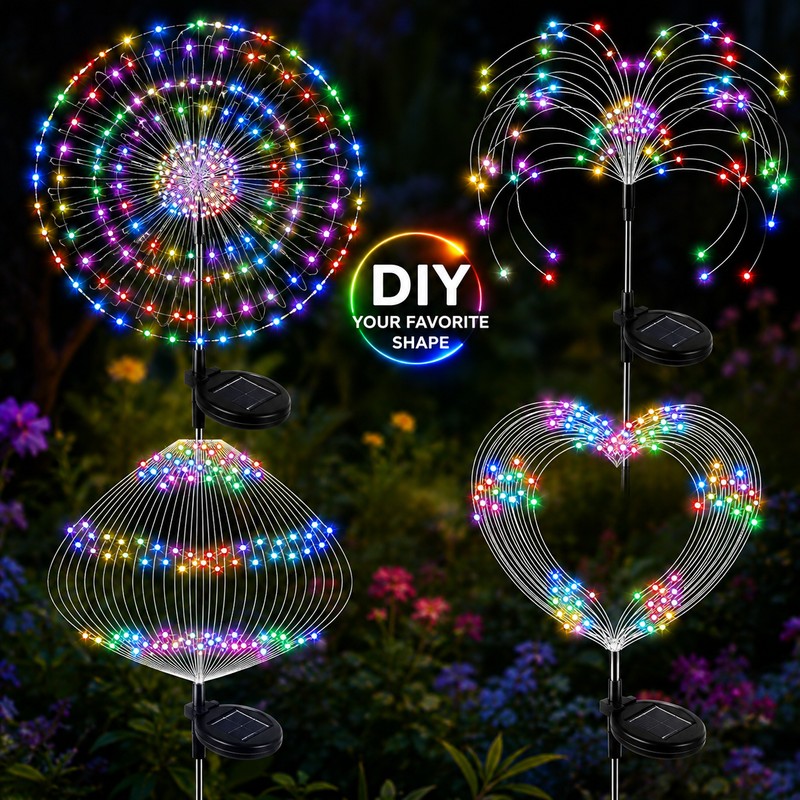 Solar Firework Garden Lights for Outdoor Decor – Shapeable Solar