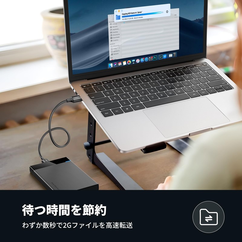 UGREEN USB 3.0 ケーブル タイプA-タイプA オス-オス 金メッキコネクタ搭載 高耐久性 USBケーブル 両端