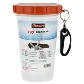Scotty #797 Anchor Pack w/ 1.5-Pound Anchor Line in Watertight Jar,BLACK,Small