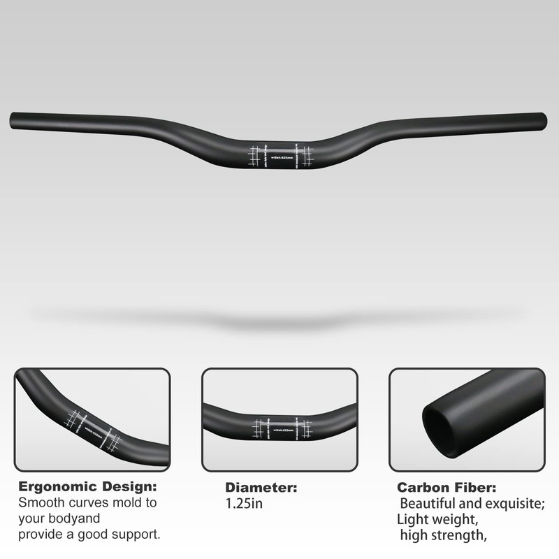 Alfa Pasca 31.8 Mountain Bike Handlebar 620/640/660/680/700/720/740/760mm Carbon Fiber MTB