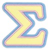 iscream Go Greek Alphabet Embroidered Accent Sigma 2.5" Adhesive Back