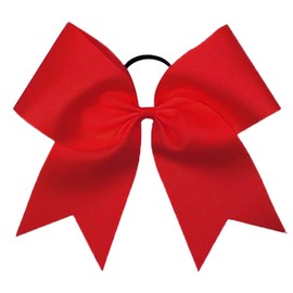 Oaoleer 8inch Jumbo Large Cheer Bows Ponytail Holder Elastic Band Handmade Boutique Hair Accessories for Cheerleading Teen Girls College Women Sports (1PCS, Red)
