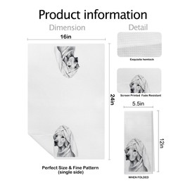 XUNLURY Golden Retriever Gifts Bathroom Towels, Golden Retriever Gifts for Women, Golden Retriever Decor Hand Towels, Golden Retriever Hand Towels for Bathroom, Dog Bathroom Decor, 16x24 Inch