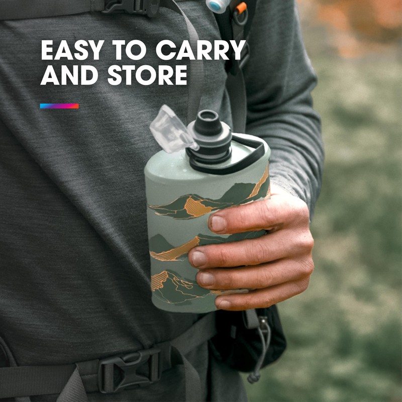 HydraPak Stow - Collapsible Backpacking Water Bottle (500ml) - BPA
