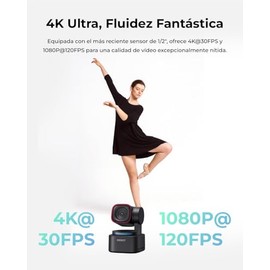 OBSBOT Tiny 3 Lite Cámara Web 4K-Trípode Adicional,Cámara Web PTZ con IA,Sensor CMOS 1/2",Seguimiento Automático,3 Micrófonos, Control por Gestos/Voz,