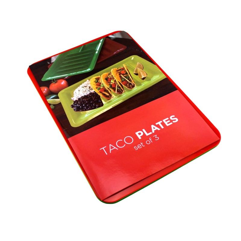 Juego de 3 soportes para taco y platos divisores de