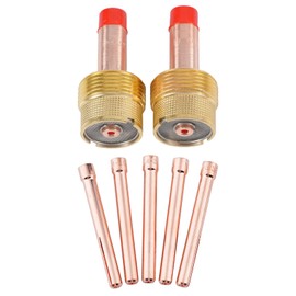 Welding Knight Large TIG Gas Lens Collet Body 45V64 3/32"&2.4mm TIG Collet 10N24 for TIG Welding Torch WP-17, 18 & 26 Series Consumables 7-pk