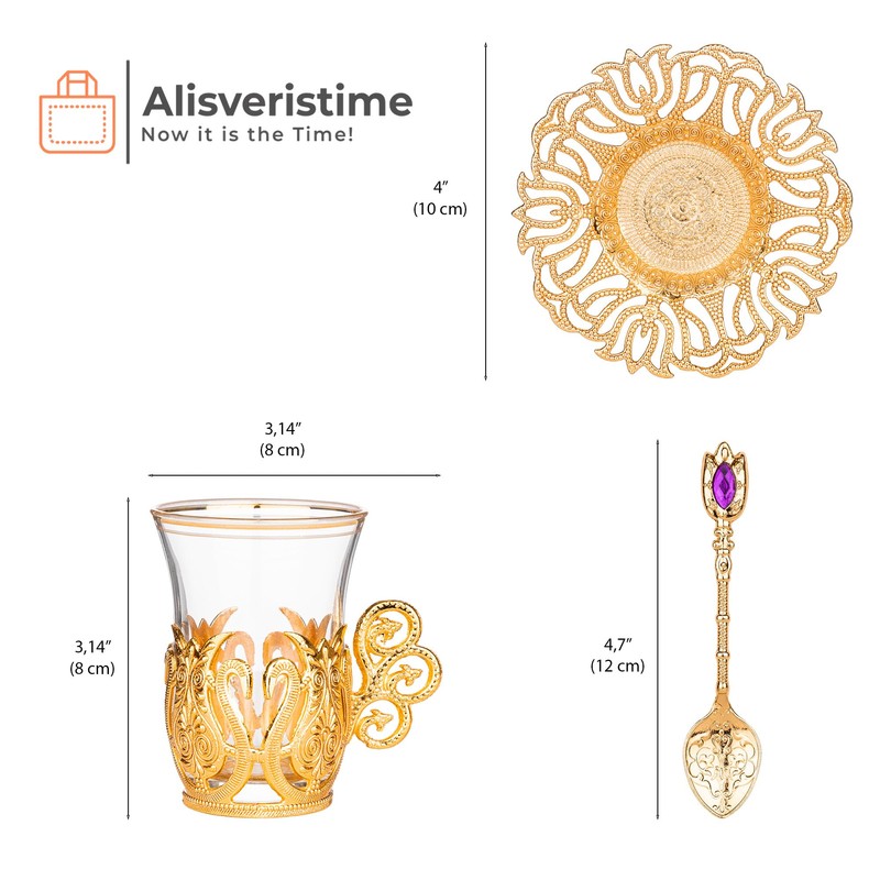 Alisveristime (SET OF 6 Handmade Turkish Tea Water Zamzam Serving