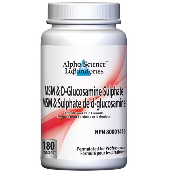 Alpha Science MSM & D-Glucosamine Sulphate 180 Capsules