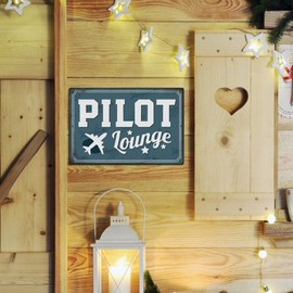 Putuo Decor - Letreros de metal para avión, decoración de avión, salón de piloto, regalos para hombre, cueva, oficina o casa, cochera, decoración de pared, 8 x 12 pulgadas