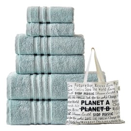 Juego de toallas de baño 100 algodón turco de 6 piezas de lujo para baño, grueso y suave, absorbente y esponjoso (2 toallas de baño, 2 toallas de...  
