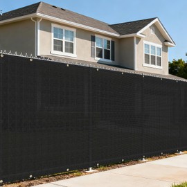 FLORALEAF 6'×50' Privacy Screen Fence Windscreen Mesh Shade Net Cover Heavy Duty Fencing Blockage for Outdoor Wall Garden Yard Backyard Balcony, Black