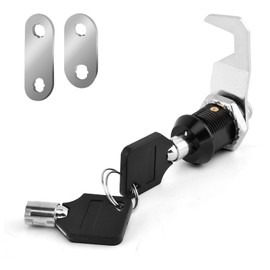1set/2set Tool Box Lock with Keys, 5/8 Inch Theft Proof Cabinet Cam Lock Keyed Alike, Hook Cam, Universal Tool Box Lock for RV Storage Compartment Door Tool Cart Mailbox Lock(1 Pack)