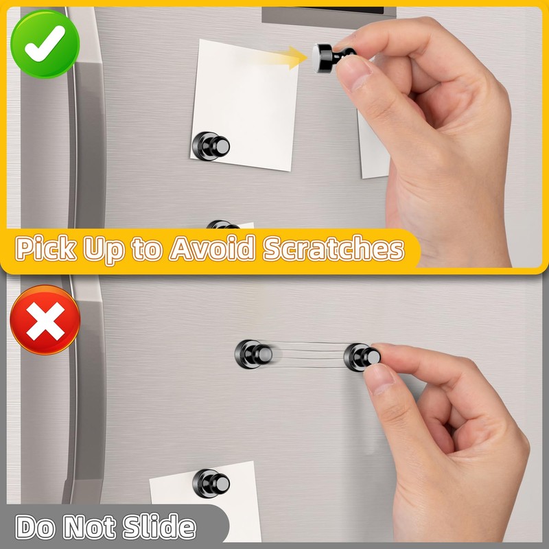 VNDUEEY VNDUEEY 16Pcs Black Small Strong Fridge Magnets Refrigerator Magnet,