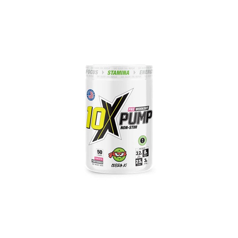 10X Athletic Non Stim Pre Workout No Caffeine Beta Alanine