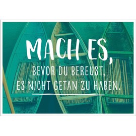 Gutsch Verlag Motivational Postcard for Adventurers and Dreamers - Do It Before You Regret Not Did It - Inspirational Quote with Boats in Background