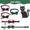 DIYDEC 3 Pack Christmas Plaid Cat Collars, Breakaway Cat Collars