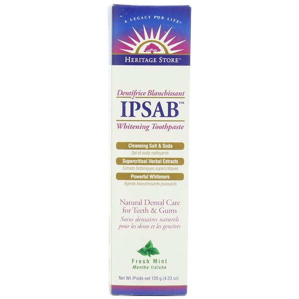 Heritage Store IPSAB Whitening Toothpaste, 4.23 Ounce