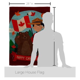 Angeleno Heritage Oh Canada Day Burlap House Flag 2 pcs Pack Canadian Territories Region Country Particular Area Decoration Banner Small Garden Yard Gift Double-Sided, Made in USA