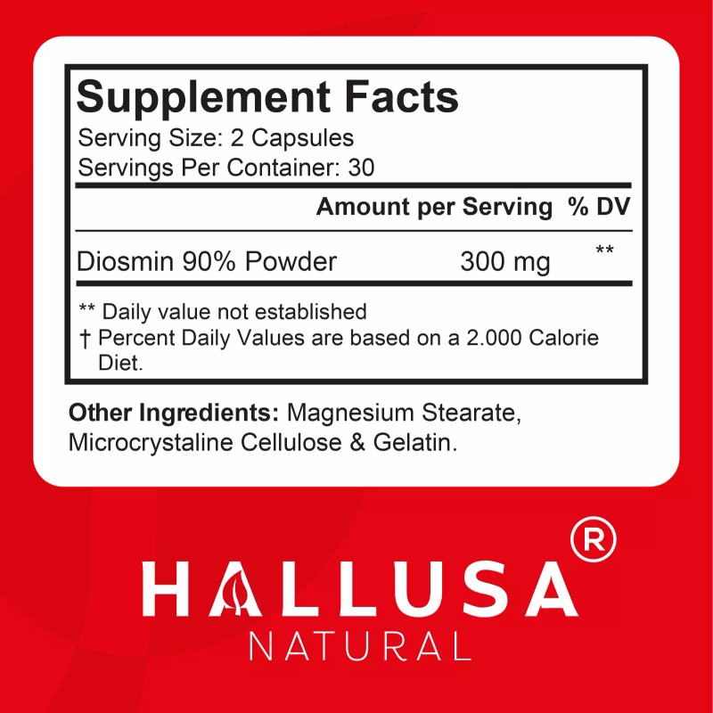 HALLUSA NATURAL HALLOSMINE 300 Mg - Circulation and Vein Support