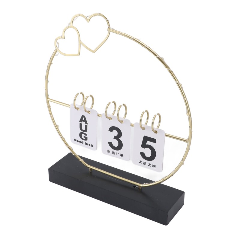 Perpetual Flip Calendar with LED Light Durable Construction Metal Art