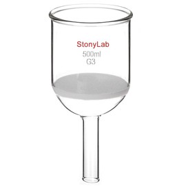 StonyLab Borosilicate Glass Buchner Filtering Funnel with Fine Frit(G3), 94mm Inner Diameter, 100mm Depth (500 ml)