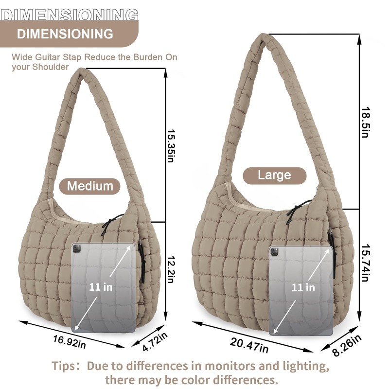 Quilted Puffer Tote Bag for Women,Large Puffer Crossbody Shoulder Lightweight
