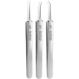 3-Piece Stainless Steel Blackhead Remover Kit - Precision Facial Tweezers, Acne Extractor Tools with Storage Box, Skin Care Accessories