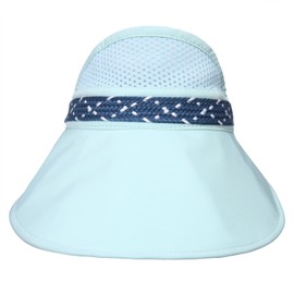 boderier Visors for Women Wide Brim Foldable Cotton Sun Visors Hat Summer Beach Sun Protection Hat UPF 50+, Light Blue, Medium-Large